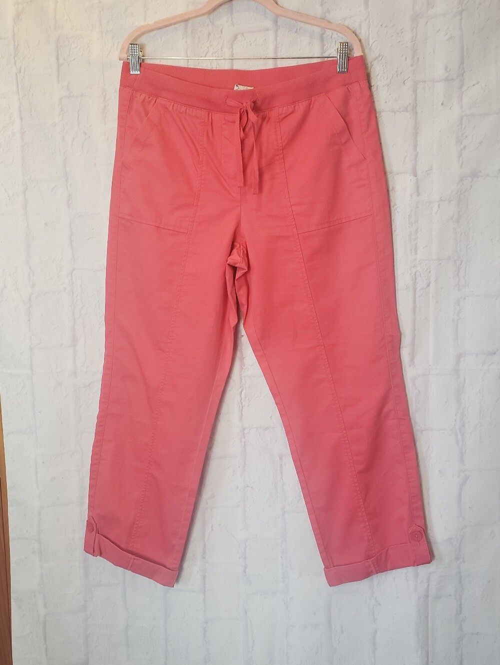 TALBOTS 100% Cotton Pull-On Cropped Pants 10